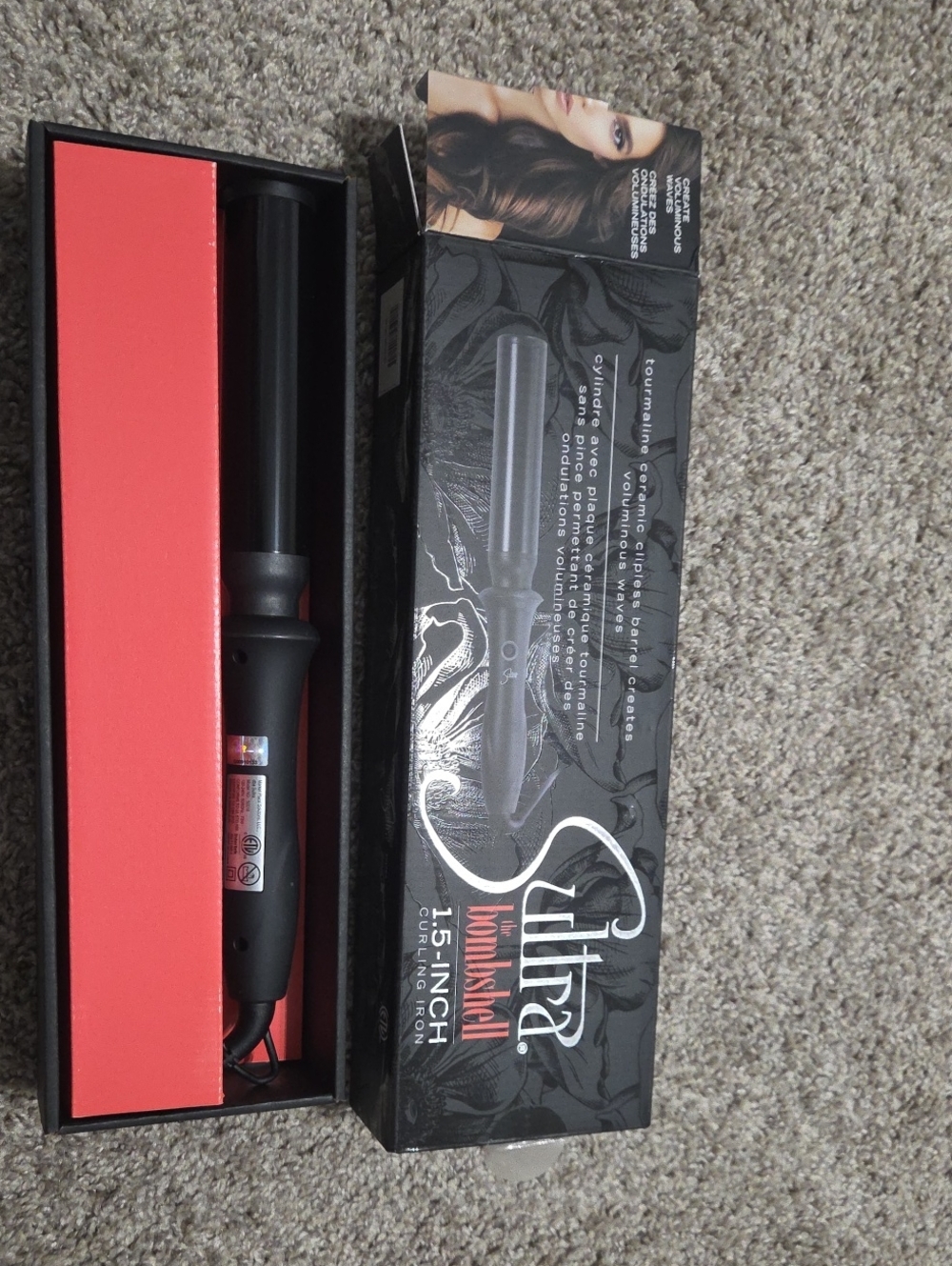 1.5-Inch Black Curling Iron - Professional Styling Tool